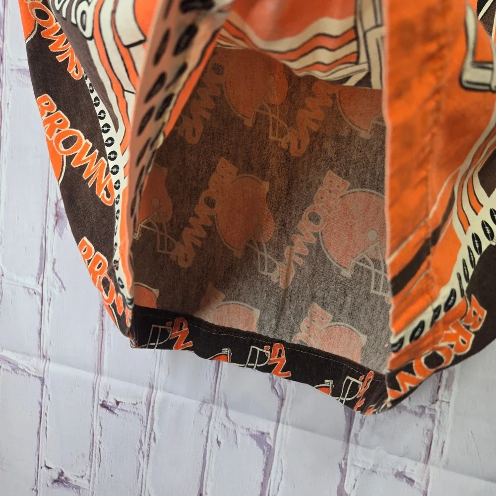 Vintage NFL Cleveland Browns Pillowcase Set Orange Brown Football Decor Standard